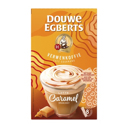 Douwe Egberts Latte Caramel Oploskoffie 8 Stuks