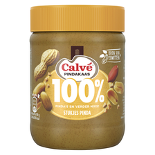 Calve 100% Naturel pindakaas met stukjes pinda