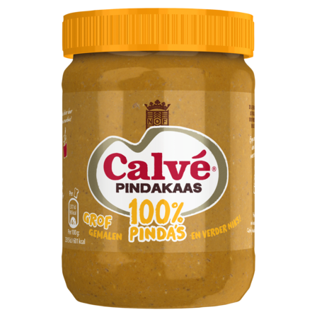 Calve 100% Naturel pindakaas met stukjes pinda
