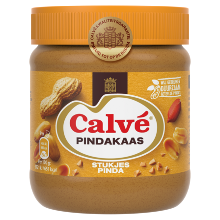 Calve Pindakaas met Stukjes Pinda 350 g