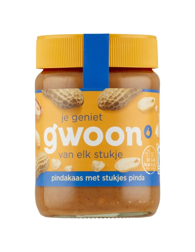 G'woon Pindakaas met Stukjes Pinda