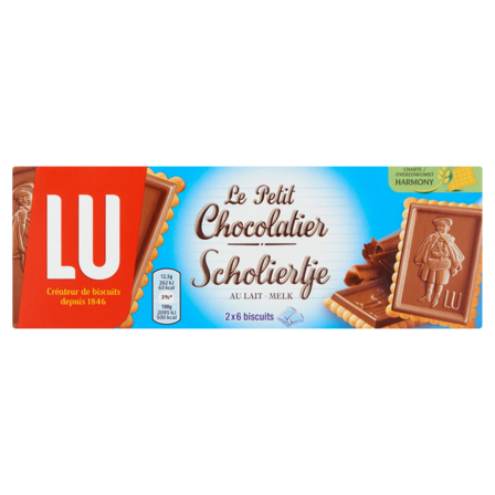 LU Scholiertje Chocolade Koekjes Melk 2 x 6 Biscuits 150 g