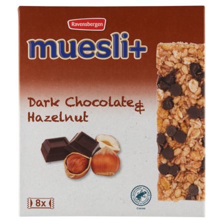 Ravensbergen Muesli+ Dark Chocolate & Hazelnut 8 x 23 g