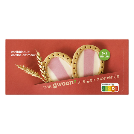 g'woon Aardbei-melkbiscuit