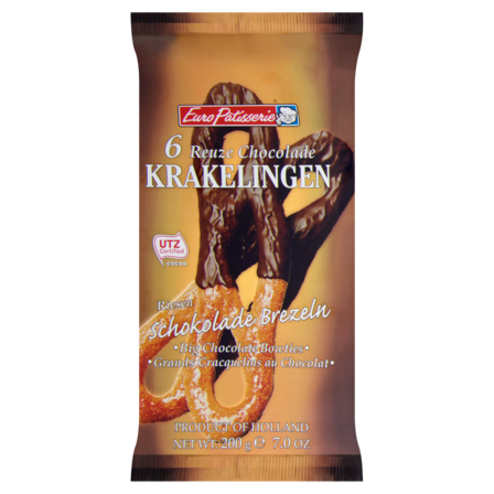 Euro Pâtisserie Reuze Chocolade Krakelingen 6 Stuks 200 g