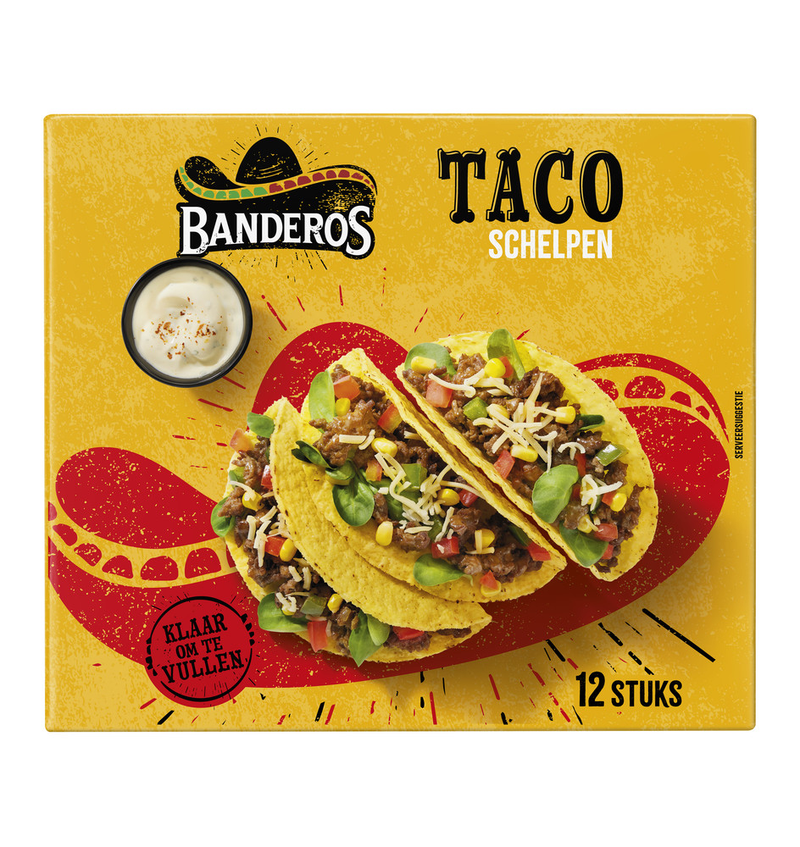 Banderos taco schelpen 150gr