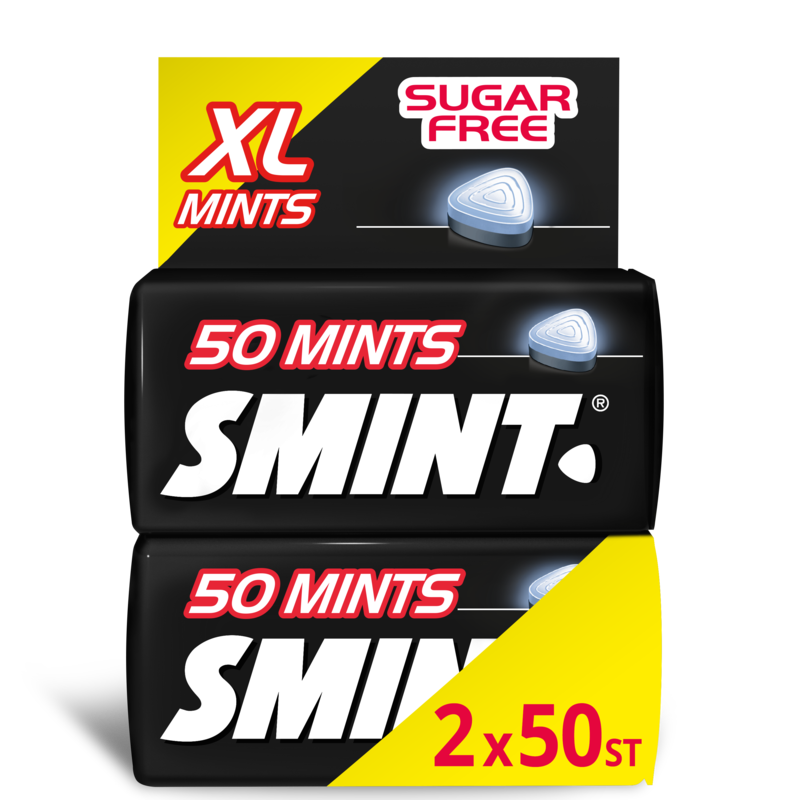 Smint XL Blackmint Suikervrij Duopack 2 x 50 stuks