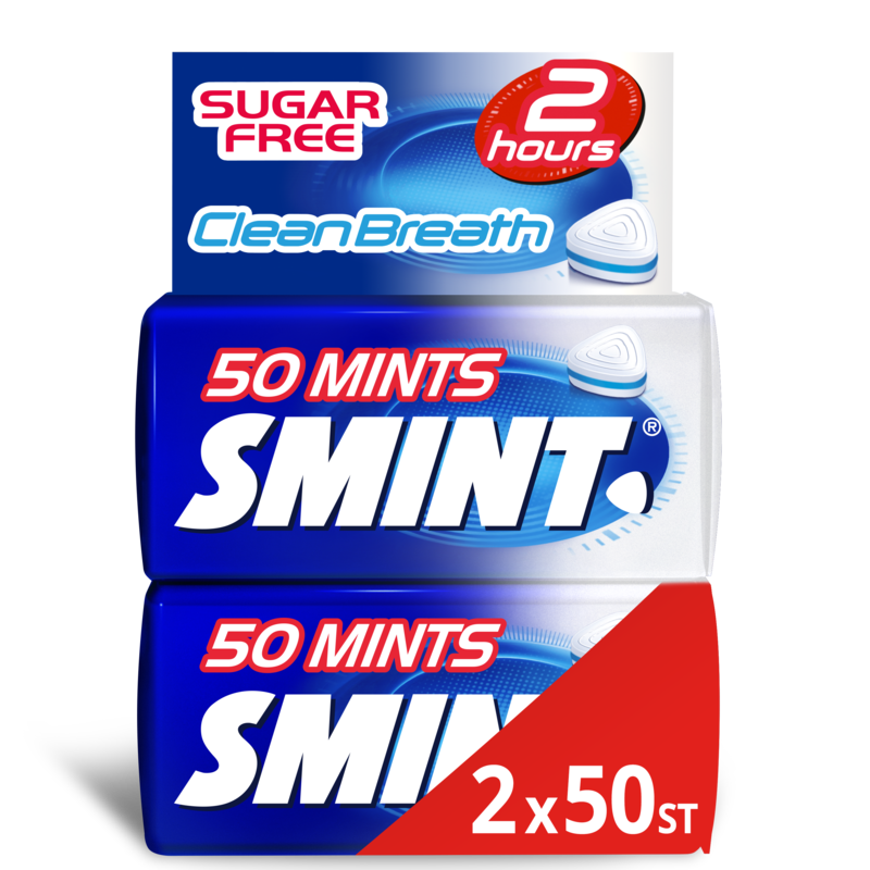 Smint Clean Breath Peppermint Suikervrij Duopack 2 x 50 stuks