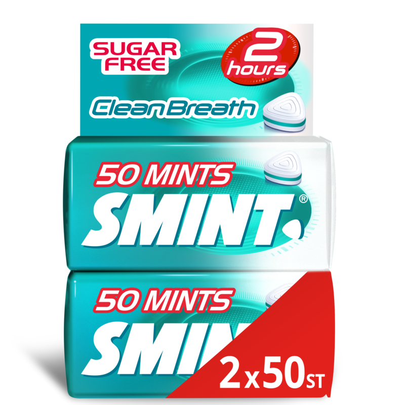 Smint Clean Breath Intense Mint Suikervrij Duopack 2 x 50 stuks