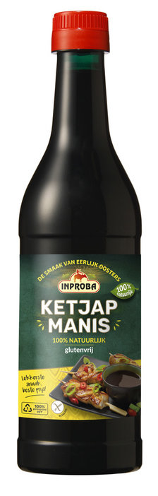 Inproba Ketjap Manis  Glutenvrij, fles 500 ml.