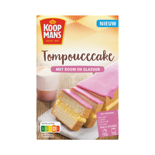 Koopmans tompoucecake met room en glazuur