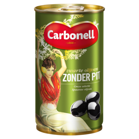 Carbonell Zwarte Olijven Zonder Pit 340 g