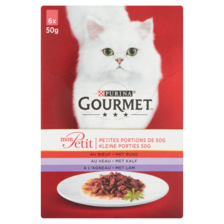 Gourmet Mon Petit met Rund, Kalf, Lam Kattenvoer Nat 6 x 50 g