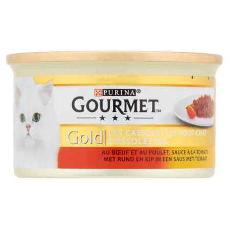 Gourmet Gold Cassolettes met Rund & Kip in Saus met Tomaat Kattenvoer Nat 85 g