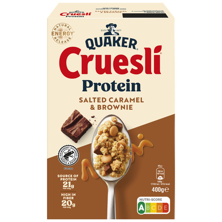 Quaker Cruesli protein salted caramel & brownie