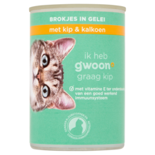 g'woon Brokjes in Gelei met Kip & Kalkoen 405 g