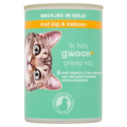 g'woon Brokjes in Gelei met Kip & Kalkoen 405 g