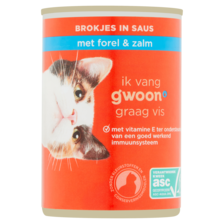 g'woon Brokjes in Saus met Forel & Zalm 415 g