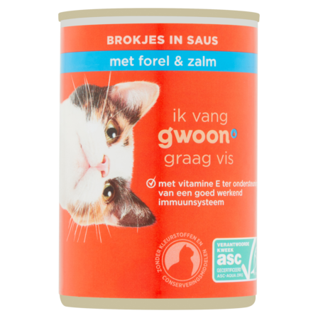 g'woon Brokjes in Saus met Forel & Zalm 415 g