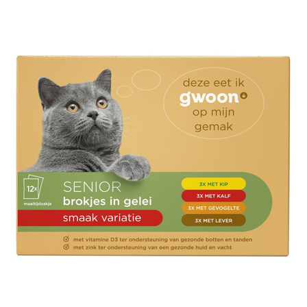 g'woon Senior 7+ Brokjes Gelei Vlees Variatie