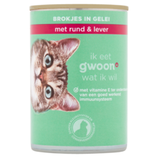 g'woon Brokjes in Gelei met Rund & Lever 405 g