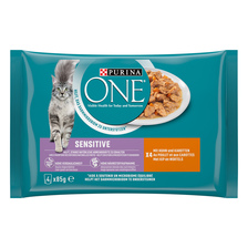 Purina One Sensitive mini-filets in jus met tonijn en wortel