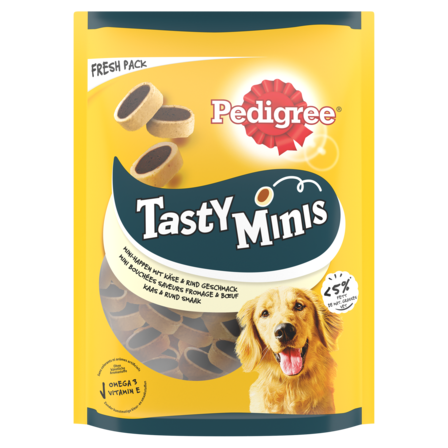 Pedigree Tasty Minis - Kaas & Rund - Hondensnacks - 140 g