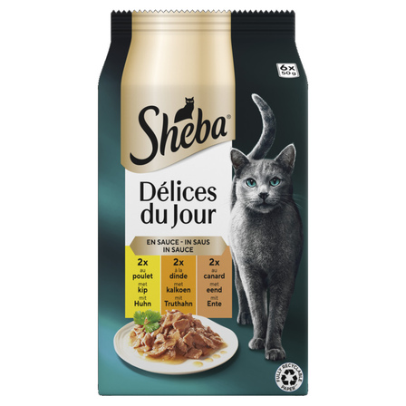 Sheba Delices du Jour Kip & Kalkoen in Saus