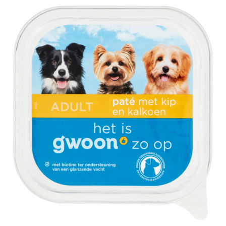 g'woon Adult Paté met Kip en Kalkoen 150 g