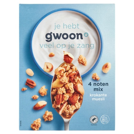 g'woon Krokante Muesli 4 Noten 650 g