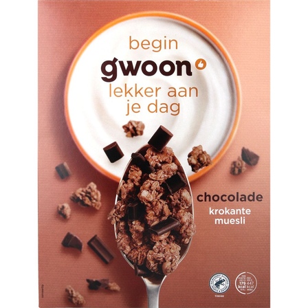 g'woon Krokante Muesli Chocolade 650 g