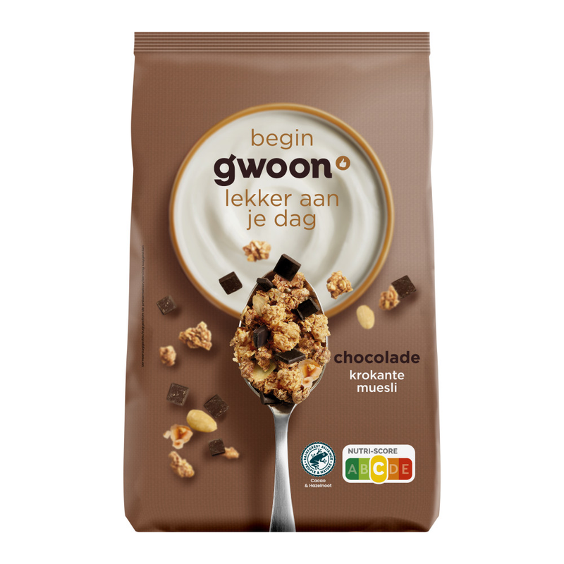 G'woon krokante muesli choco 900gr