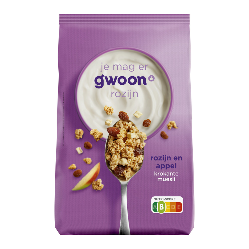 G'woon krokante muesli appel rozijn 900gr