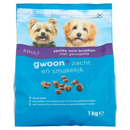 g'woon Zachte Mini Brokken met Gevogelte Adult 1 kg