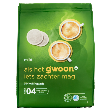 g'woon Koffiepads Mild 36 Stuks 252 g