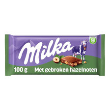 Milka Chocolade Reep met Gebroken Hazelnoten 100 g