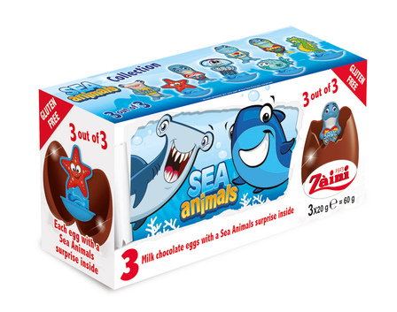 Zaini Verrassingseieren  Chocolade Sea Animals