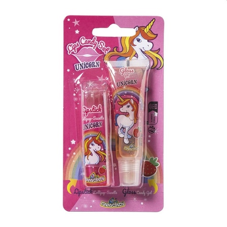 Funny candy unicorn lipgloss & bracelet set