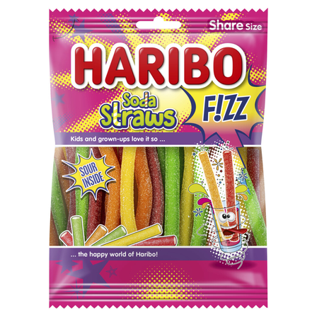Haribo Fruitgom Soda Straws F!zz