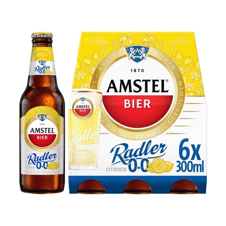 Amstel Radler 0.0 Bier Citroen Fles 6 x 30 cl