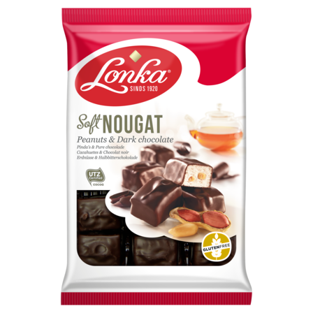 Lonka Soft Nougat Pinda's & Pure Chocolade
