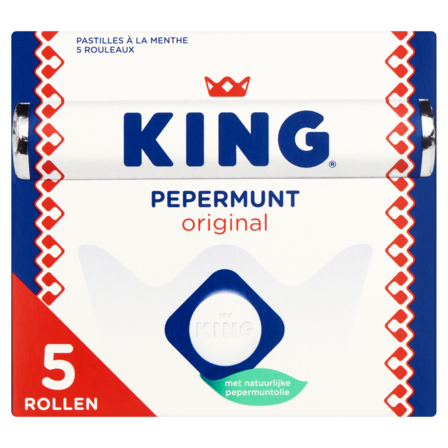King Pepermunt Original Rollen 5-Pack 5 x 44 g