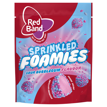 Red Band sprinkled foamies sour bubblegum flavour