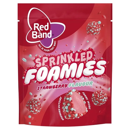 Red Band sprinkled foamies strawberry flavour