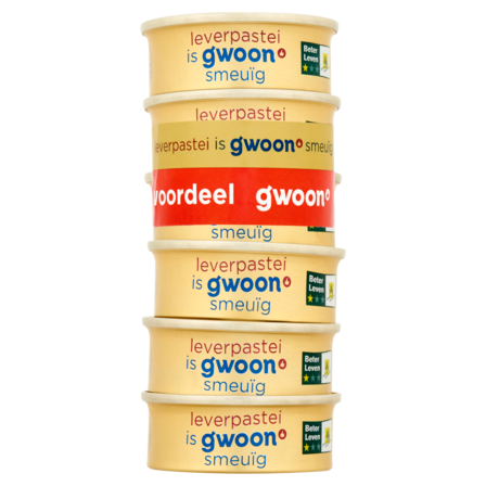 g'woon Leverpastei Voordeel 6 x 56 g