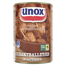 Unox gehaktballetjes in satesaus