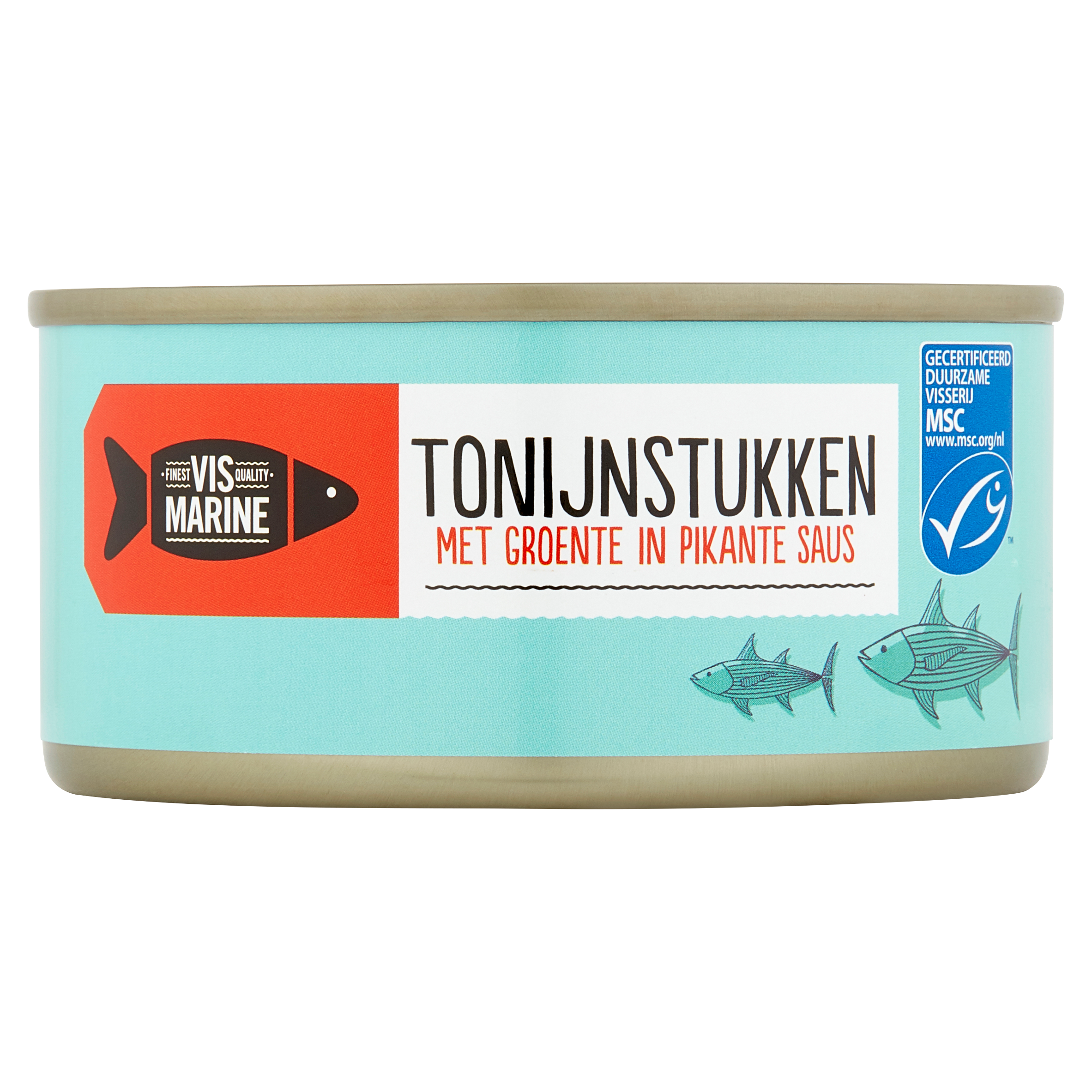 Vis Marine Tonijnstukken met Groente in Pikante Saus