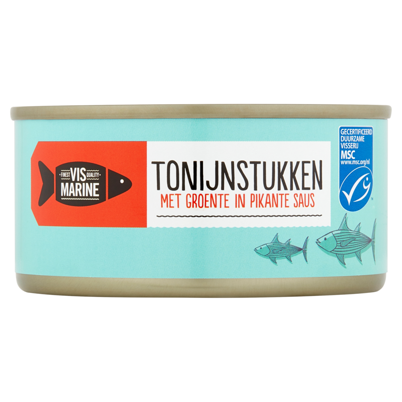 Vis Marine Tonijnstukken met Groente in Pikante Saus