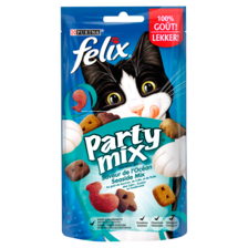 Felix Party Mix Seaside met Zalm-, Koolvis- & Forelsmaak Kattensnack 60 g