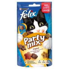 Felix Party Mix Original met Kip-, Lever- & Kalkoensmaak Kattensnack 60 g